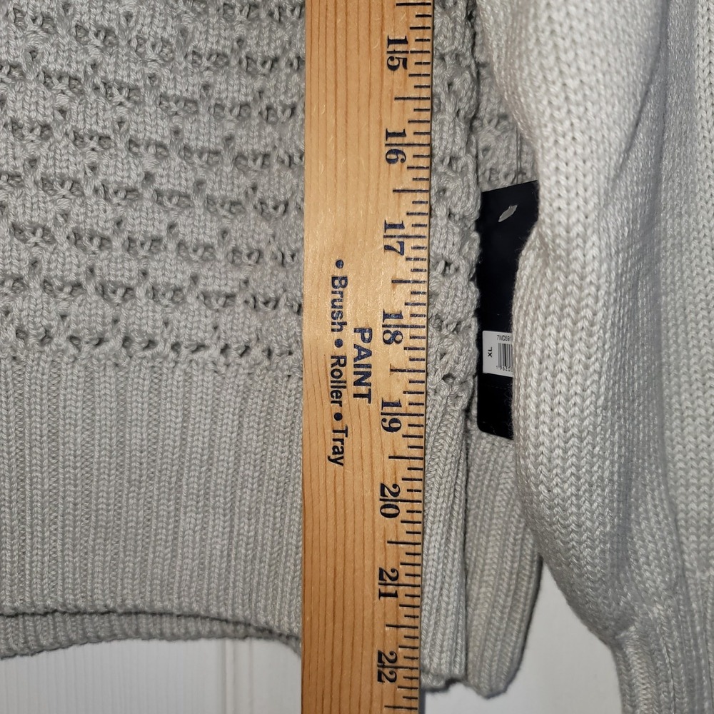 Lucky Brand Textured Dot Sweater Womens Pullover Crewneck Sweater Sz XL‎ Gray - Picture 14 of 14
